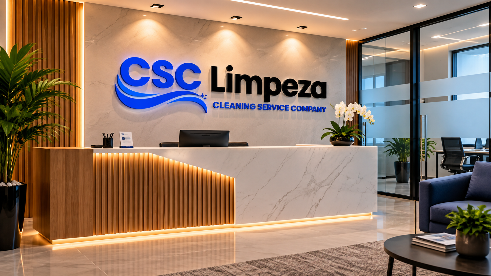 Ambiente corporativo atendido pela CSC Limpeza